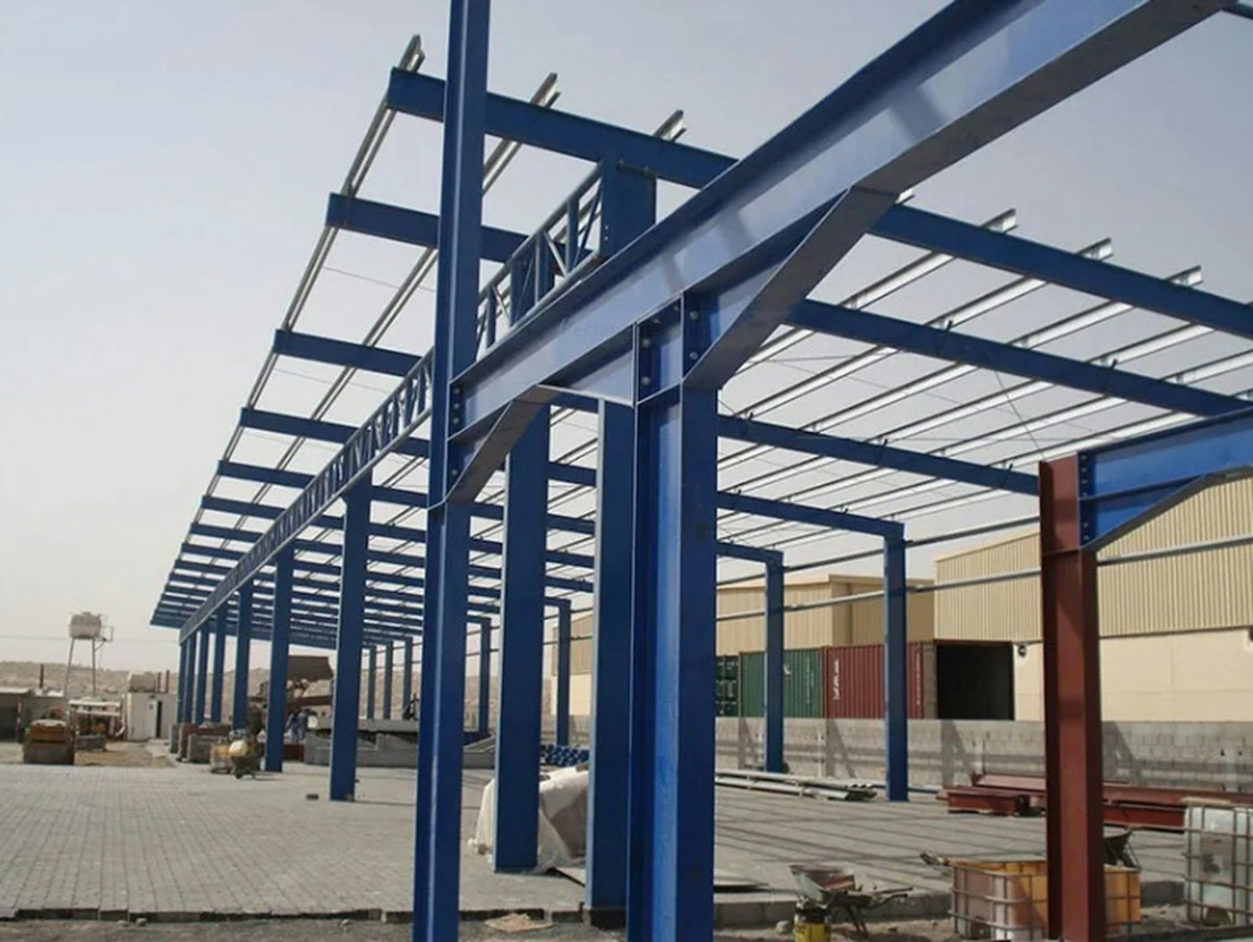 Frame of a new warehouse under construction
